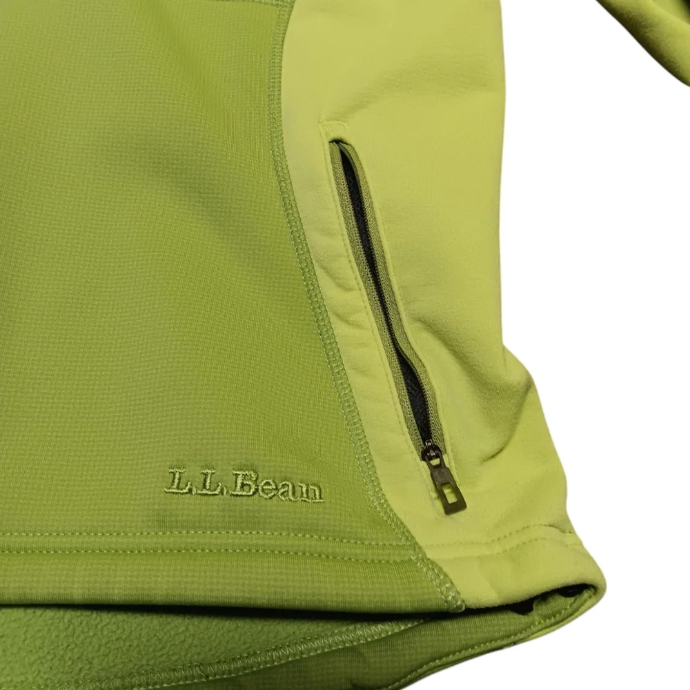 L.L. BEAN WOMEN'S SIZE SMALL LIME GREEN FRONT ZIPPER SIDE POCKET SWEATSHIRT. - Picture 6 of 8